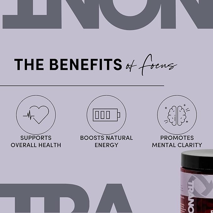 Tranont Focus Vitamin B Complex - Enhance Mental Clarity Energy and Immune Health with Natural Supplements Green Tea &amp Lion's Mane Mushroom Supplement - Vegan Gluten-Free - 90 Capsules