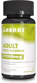Losoki Adult Multi Vitamins - Comprehensive Daily Multivitamin Supplement for Men and Women - 60 Tablets for Enhanced Energy Vitality and Immune Support