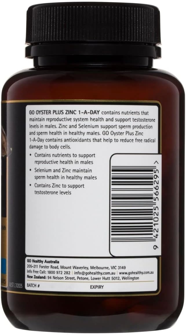 GO Healthy Oyster Plus Zinc 1-A-Day 120 Vege Capsules