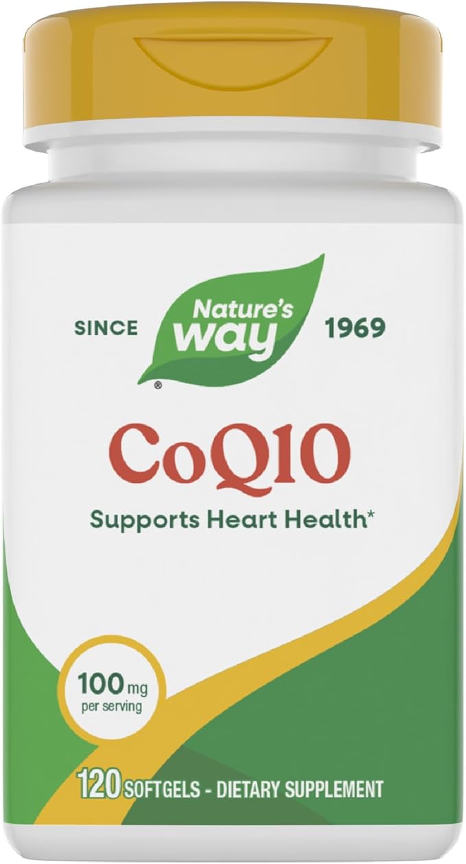Nature's Way CoQ10 with Ubiquinone Supports Heart Health* Supports Cellular Energy Production* 100 mg per Serving 120 Softgels (Packaging May Vary)