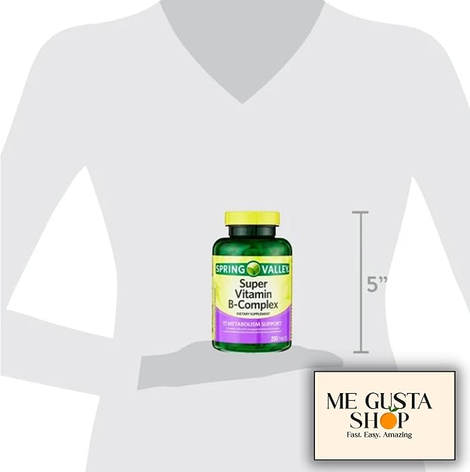 Spring Valley Super Vitamin B-Complex Tablets 250 Count + me Gusta Sticker