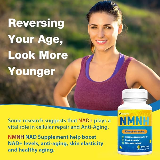 NMNH Supplement (Dihydronicotinamide Mononucleotide)500mg Per Serving NMNH NAD Supplements for Women &amp Men NMNH to Boost NAD+ Levels As We Age for Anti Aging Cell Health* Brain*  Energy- 60 C