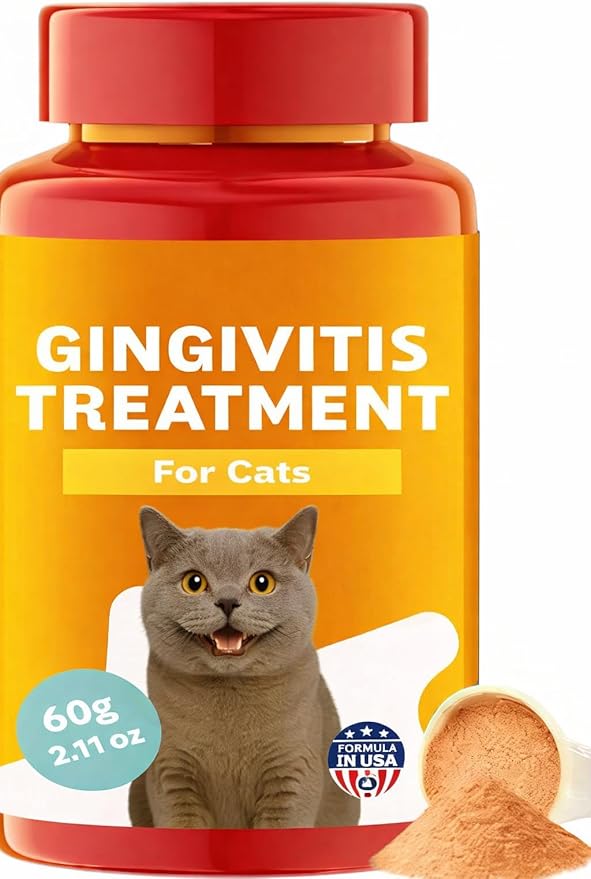 Cat Dental Care - gingivitis Treatment - Relieves Bad Breath Supports Teeth Gums Mouth &amp Digestion Removes Plaque Controls Tartar Promotes Cat Mouth Health Natural Extracts