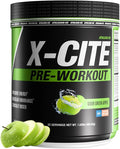 X-CITE Pre-Workout by ATHLEAN-X - Enhanced Formula with Beta-Alanine Creatine &amp Caffeine for Ultimate Energy Endurance Focus &amp Muscle Pump NSF Certified for Sports (Sour Green Apple)