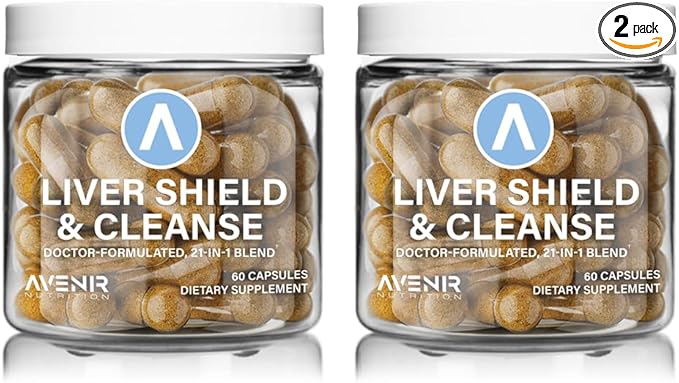 Avenir Nutrition Liver Shield &amp Cleanse | Herbal Liver Cleanse Detox &amp Repair Supplement | Milk Thistle &amp Artichoke Extract Supplements | Fatty Liver &amp Health Support | 120 Capsules fo