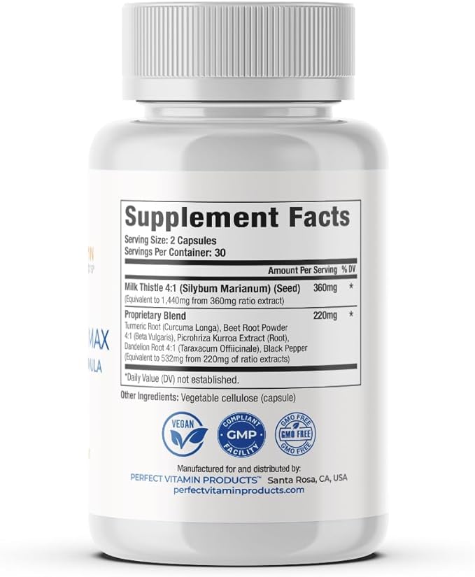 Milk Thistle Max Liver Support – 580mg with Dandelion Turmeric Beet &amp Black Pepper – Detox &amp Antioxidant Blend for Liver Enzymes Water Balance &amp Metabolism (3-Pack)