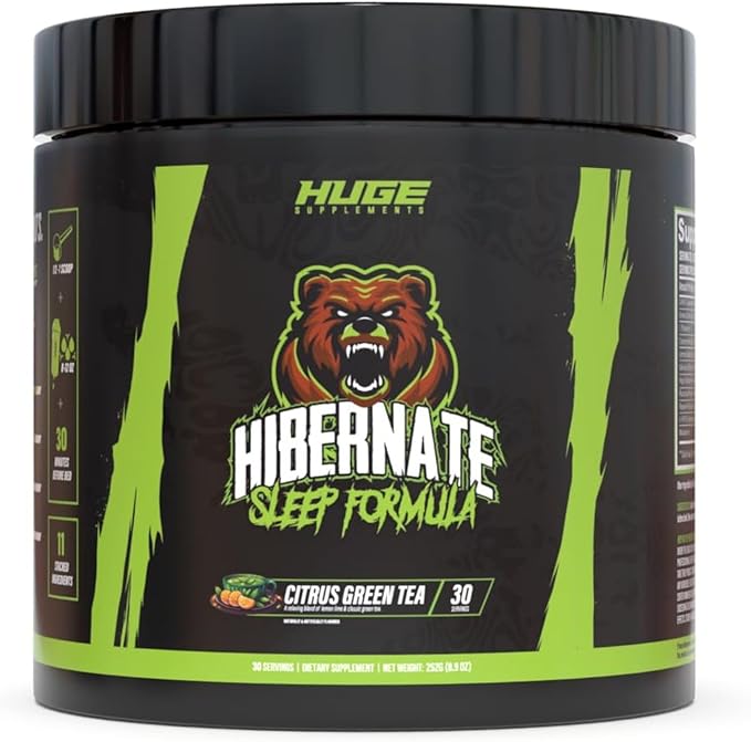 Hibernate Sleep Supplement Complete &amp Optimally Dosed Sleep Recovery Formula Relax &amp Unwind Includes GABA Valerian Root Melatonin 5-HTP &amp More (30 Servings) (Citrus Green Tea)