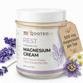Rooted in Rest Magnesium Lotion for Sleep – Science Backed Sleep Aid – 2X More Magnesium Chloride – Fast Effective Relaxation with Lavender Passion Flower &amp Chamomile - Made in USA – 4 oz