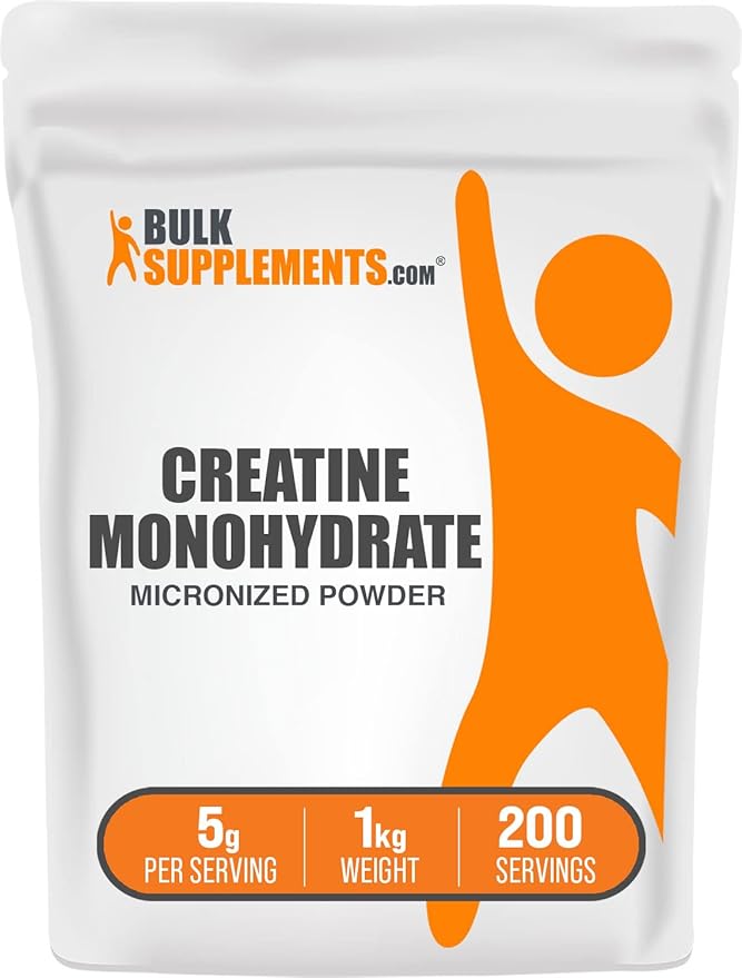 BulkSupplements.com Creatine Monohydrate Powder - Micronized Creatine Powder Unflavored - Pure &amp Gluten Free 5g (5000mg) per Servings 1kg (2.2 lbs) (Pack of 1)