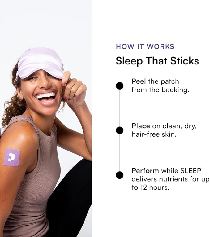 Pure Patch Sleep Patch – Plant-Based Vegan Topical Patch – Magnesium Glycinate – GABA – L-Theanine – Apigenin – Non-Ingestible – Water-Resistant – Gentle on Skin – Gluten Free – Made in USA –30Patches