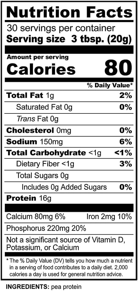 NutriBiotic Pea Protein Plain 21 Oz | Low Carb Vegan Plant Protein Powder | 100% Grown &amp Processed in The USA | Deliciously Creamy &amp BCAA-Rich | Made Without Chemicals GMOs &amp Gluten | Ke