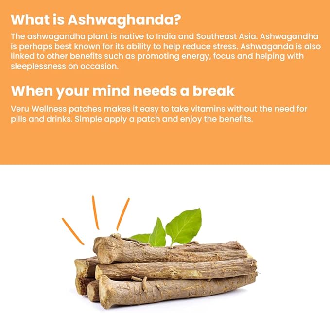 Sleep and Stress Bundle - Melatonin Natural Sleep Patch Ashwagandha Calm Stress