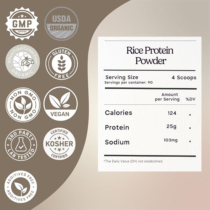 Zen Principle Organic Brown Rice Protein 6 LB. USDA Certified Organic. Unflavored. Non-GMO. Vegan.