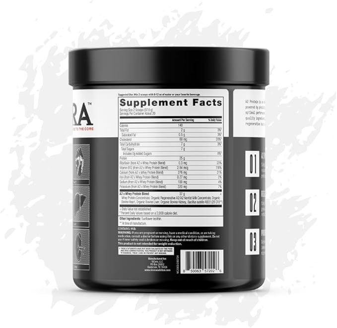 A2 Protein Powder Unflavored 25 G Protein per Serving Organic A2/A2 Whey Casein Blend with Probiotics and Celtic Sea Salt Gluten Free Workout Supplement Non GMO 20 Servings 27.4 Oz