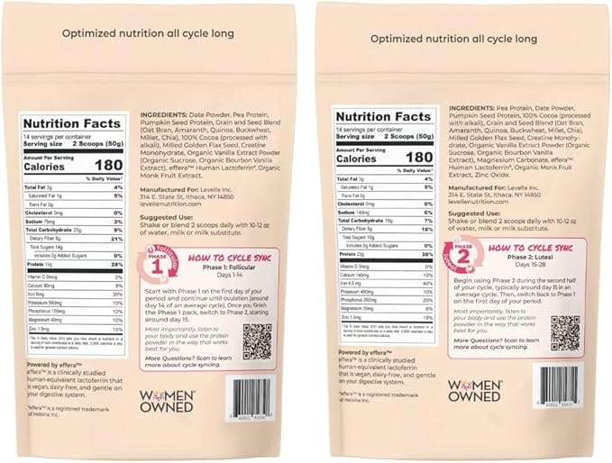 Boom Chocolata Cycle-Syncing Plant-Based Protein Powder Set | Pea &amp Pumpkin Protein | Gut-Friendly with Iron Fiber &amp Vegan Lactoferrin | No Artificial Sweeteners