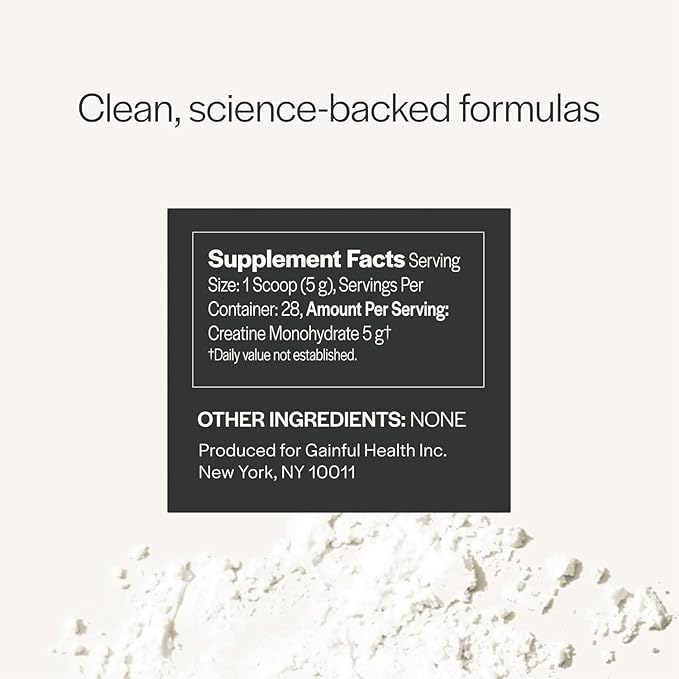 Gainful Creatine Powder Post Workout Amino Acid Supplement Muscle Energy &amp Focus Support 5g Creatine Monohydrate Unflavored 60 Servings