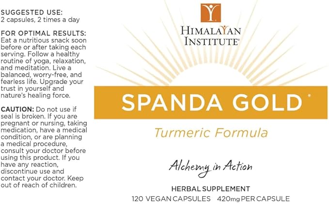 Himalayan Institute Spanda Gold Turmeric Formula 120 Capsules