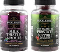 Sugar-Free Milk Thistle Gummies with Blueberry Flavor + Saw Palmetto 9-in-1 Gummies with Raspberry &amp Pomegranate – Vegan Non-GMO Supplement Bundle