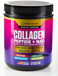 Hydrolyzed Collagen Peptides with NAD – Supports Hair Skin Nails Joints &amp Bones – Type I &amp III Collagen – Grass-Fed Unflavored Powder