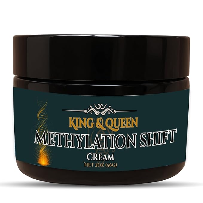 Methylation Support Cream – Vitamin B12 B6 B2 with Zinc Magnesium Tyrosine &amp Selenium | Energy Focus &amp Homocysteine Balance | Methylation Shift 2 oz – King &amp Queen Wellness