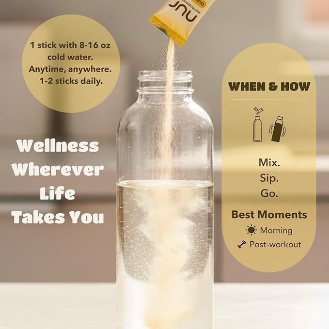 NUR Clear Whey Protein + Electrolytes Drink Mix Fermented BLG Single-Serve Sticks Lemon Kick 12-Pack – Lactose-Free Keto-Friendly Zero Sugar No Artificial Sweeteners Daily Hydration