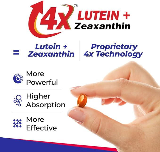AFC Japan Diamond Vision PRO – Improved Up-Sized Formula - Lutein &amp Zeaxanthin 4X with Eye Vitamins – Visual Health Supplement for Adults Screen Exposure Night Use 60 Softgels