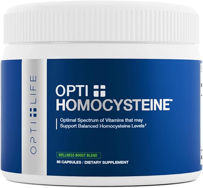 Opti + Homocysteine Capsules | Daily Brain and Heart Health Supplements* | Brain Supplement with Methylcobalamin &amp Methylfolate | 60 capsules/30 Servings
