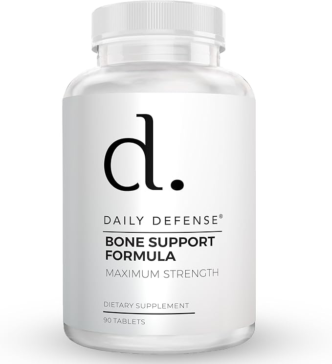 Calcium Supplements for Women &amp Men - Daily Defense Bone Support Formula with Calcium 1000mg Magnesium L-Lysine HCl &amp More - for Better Flexibility &amp Mobility - 90 Easy to Swallow Calci
