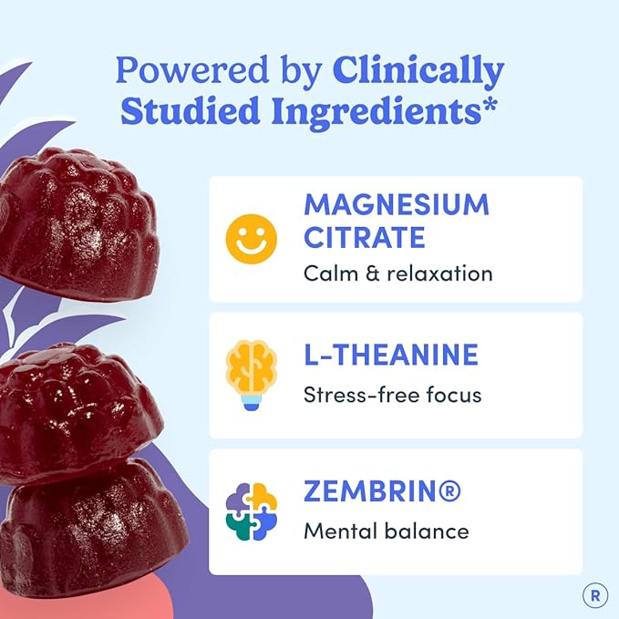 First Day Women’s Nighttime Reset Calming Magnesium Gummies – Sleep Aid Supports Peaceful Rest Balanced Mood &amp Energy – Supplement with Magnesium Citrate L-Theanine &amp No Melatonin – 30-Day S