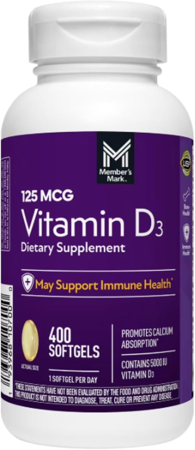 Vitamin D3 125 mcg (5000 IU) 400 Softgels High Potency Vitamin D3 Supplement Vitamina D D3 Vitamin for Adults Vitamin D 5000 IU Softgels VIT D Vitamin D