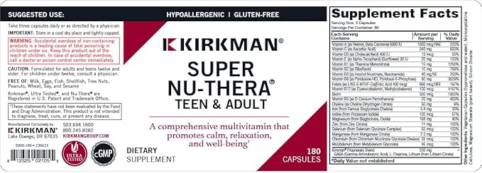 Kirkman Super Nu-Thera Multivitamin Teen &amp Adult
