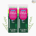 Spring Valley Liquid Biotin &amp Collagen Zero Sugar Fast Acting Hair/Skin/Nails Support Natural Berry Flavor 15000mcg per Serving 1 fl oz (Pack of 2)