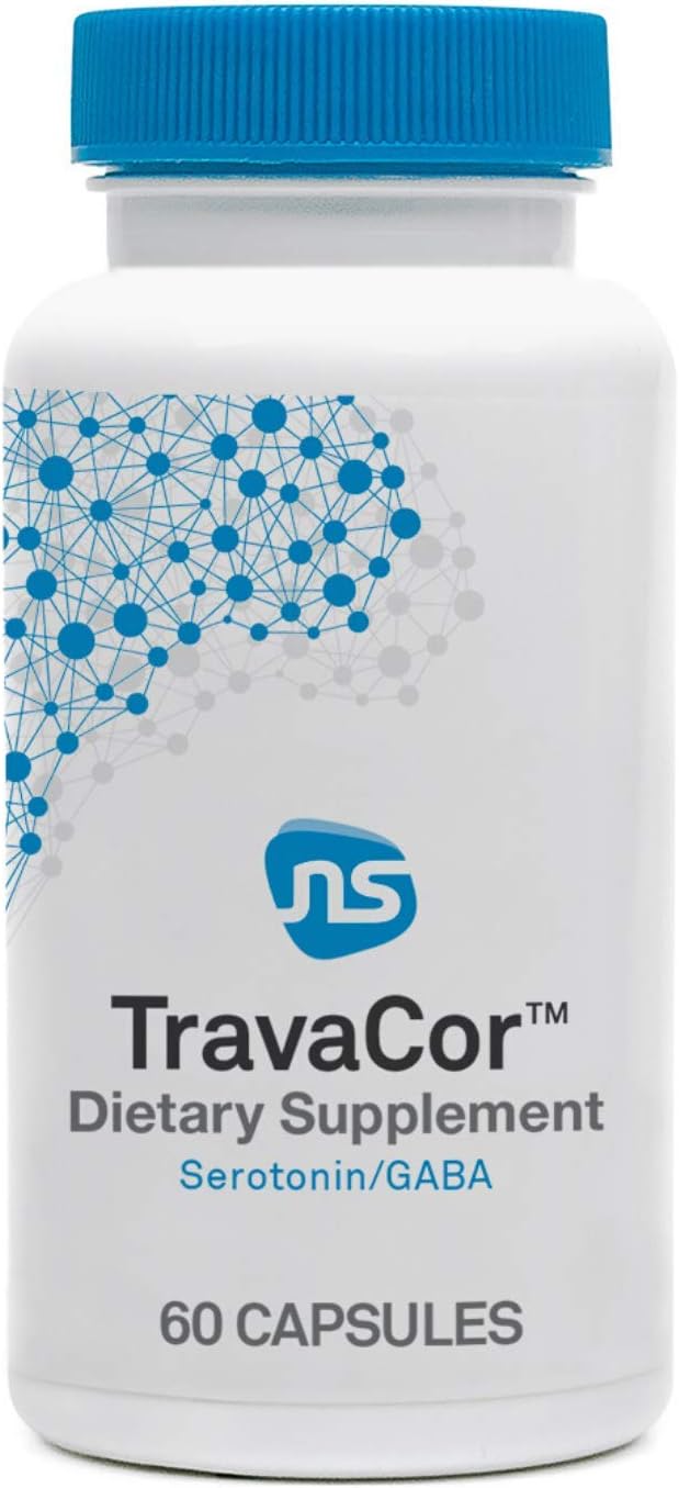 Neuroscience TravaCor - Mood Support Supplement with L-Theanine 5 HTP and B Vitamins - GABA and Serotonin for Stress and Emotional Support (60 Capsules)
