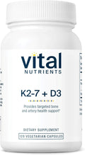 Vital Nutrients Vitamin D3 + K2-2000 IU - Vitamin D3 K2 Supplement - Vitamin D Complex for Healthy Calcium Levels Muscle &amp Bone Health - Gluten Dairy Soy Free - 120 Capsules