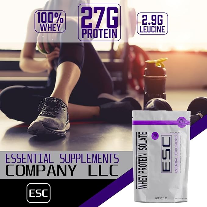Pure Unflavored Whey Protein Isolate - 27g Protein per Serving - Versatile All-Purpose Protein Supplement