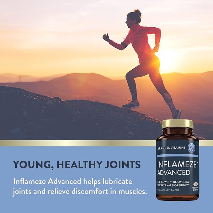 Mt. Angel Vitamins: Inflameze Advanced. Joint Health Collagen Protection Turmeric Supplement 60 Capsules