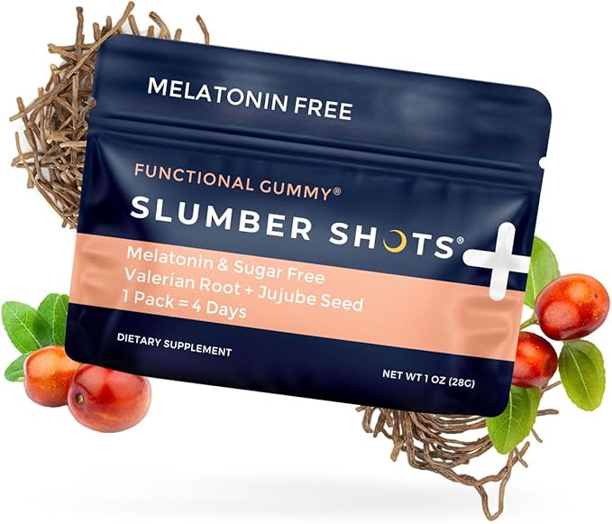 SGC Melatonin-Free Herbal Sleep Supplement - 48 Count - Slumber Shots Sleep Gummies - Sleep Aid - Ease Restlessness - Valerian Root - Jujube Seed
