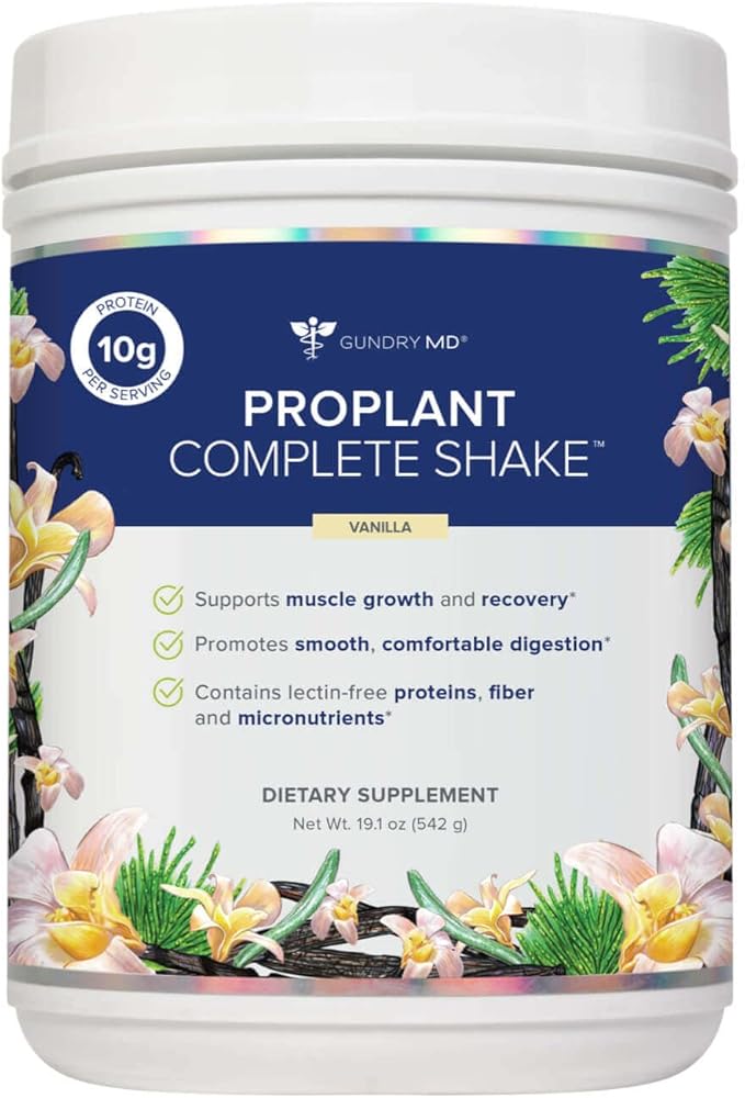 Gundry MD® Pro Plant Complete Shake™ High-Fiber Plant Protein Blend 20 Servings (Vanilla)