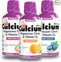 Bluebonnet Liquid Calcium Citrate Magnesium Citrate Vitamin D3- Bundle of Orange Blueberry and Strawberry Flavor 3 Bottle of 16 Fl Oz Each (48 Fl Oz Total)