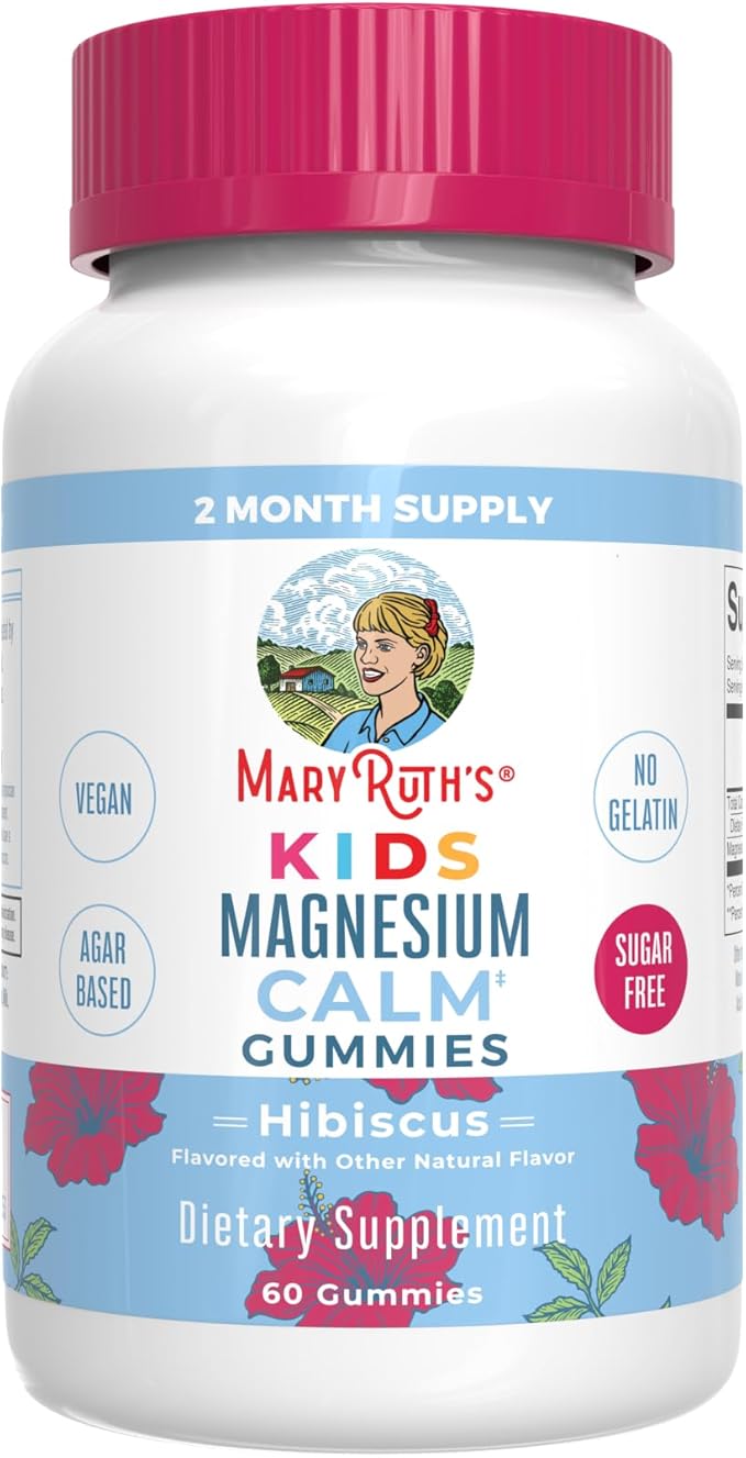 MaryRuth's Gummies for Kids–USDA Organic Multivitamin (Mixed Berry &amp Cherry) &amp Magnesium Calm (Hibiscus) | No Gelatin! | Vitamins for Immunity Gut Health &amp Overall Wellness | Vegan Non