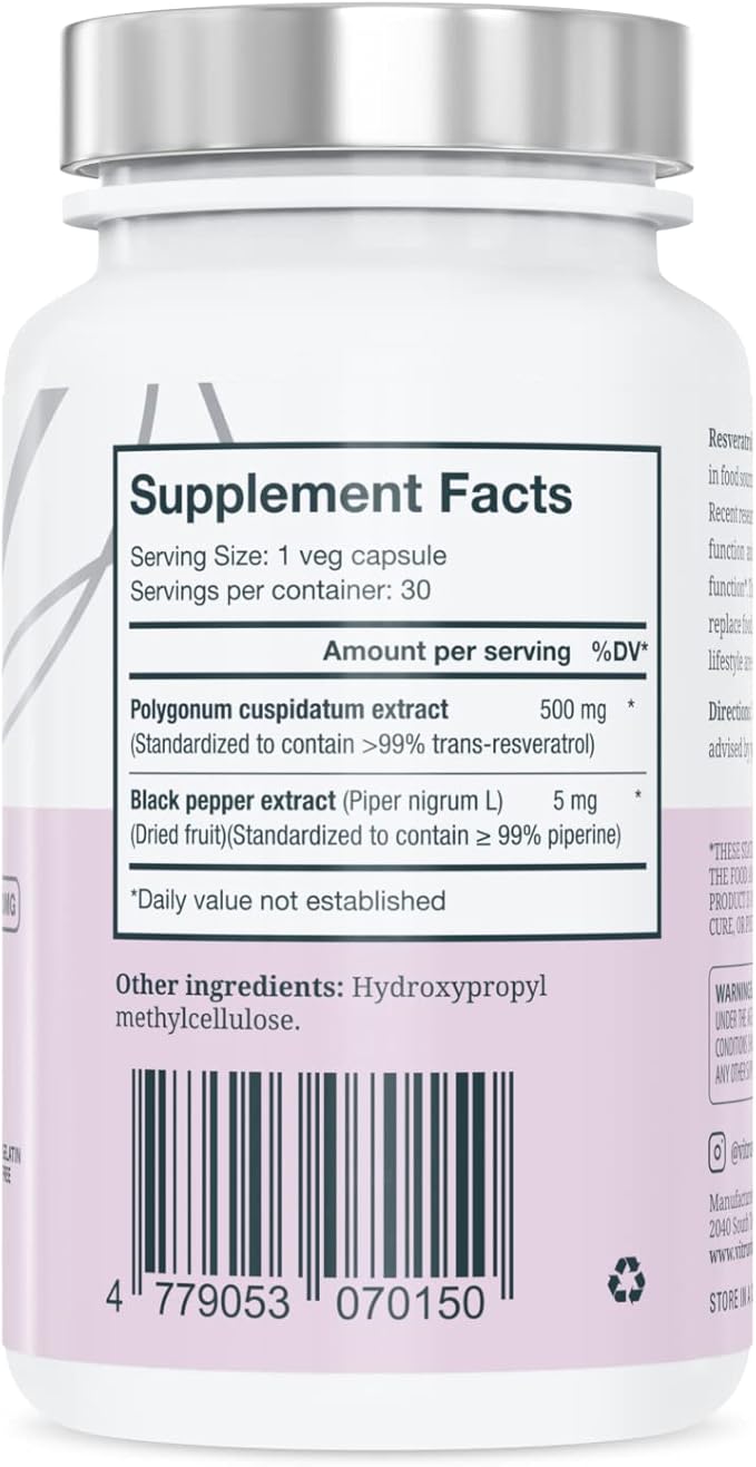 Vitruvin Beauty + Comfort Pack COQ10 200mg + Trans- Resveratrol 500mg + Curcumin 500mg Vegan Non-GMO Gluten-Free Gelatin-Free. Healthy Skin Hear Joints and Brain
