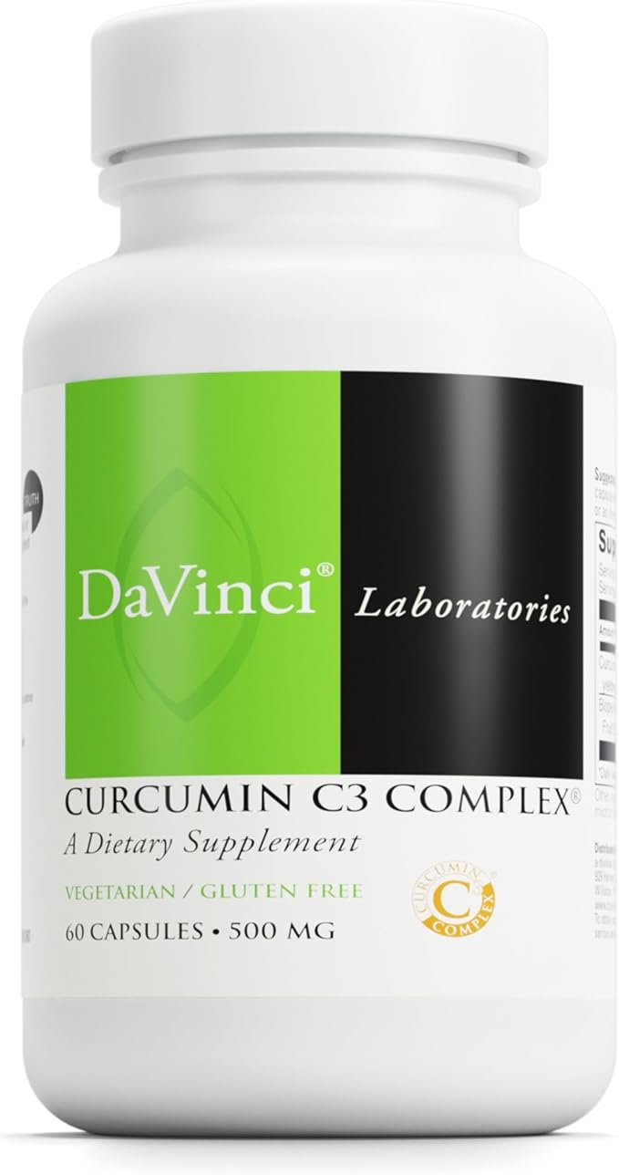 DAVINCI Labs Curcumin C3 Complex - Dietary Supplement to Support Gallbladder Function and Healthy Liver - with Curcuminoids and Bioperine Fruit Extract - Gluten-Free - 60 Vegetarian Capsules