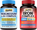 Iron Complex Supplement 60 Capsules &amp 6 in 1 Magnesium Complex Supplement 120 Capsules Non-GMO Gluten Free