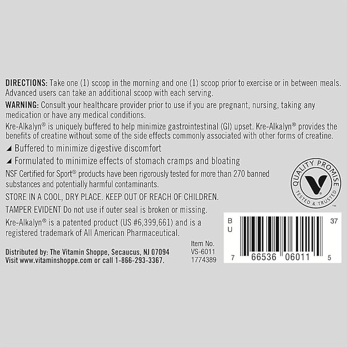 True Athlete Kre-Alkalyn Powder Unflavored Buffered Creatine Supplement for Men &amp Women NSF Certified for Sport Formula Pre Workout &amp Post Workout Supplement Gluten Free 7.05 Oz 200 Ser