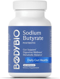 Gut Health Supplement 60 Caps - Butyrate + Sodium | The Ultimate Postbiotic | No Bloating | No Gas | Great Poops | Supports Healthy Digestion | Leaky Gut Repair | No Additives by BodyBio