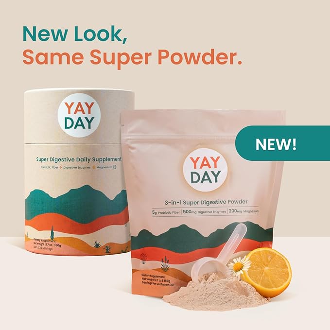 Nighttime Prebiotic Fiber Powder with Digestive Enzymes &amp Magnesium Glycinate for Sleep | Gut Health Supplement for Women &amp Men - Digestion Support Bloating Relief - Citrus 30 Scoops
