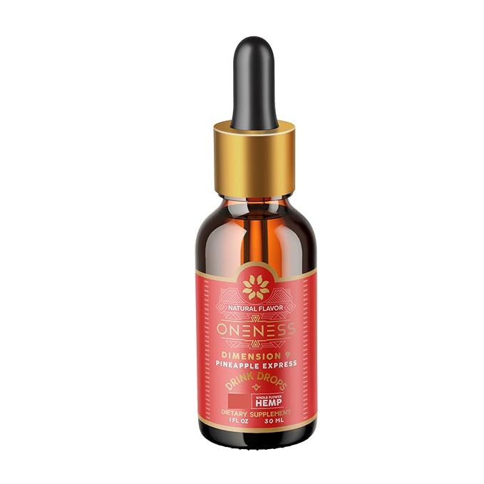 Fast-Acting Mood &amp Focus Drops | Water Soluble Astaxanthin Hemp Extract | Add to Any Drink or Mocktail | Liquid Antioxidant &amp Adaptogen | 60 Servings | Sugar-Free | Bliss + Oneness®