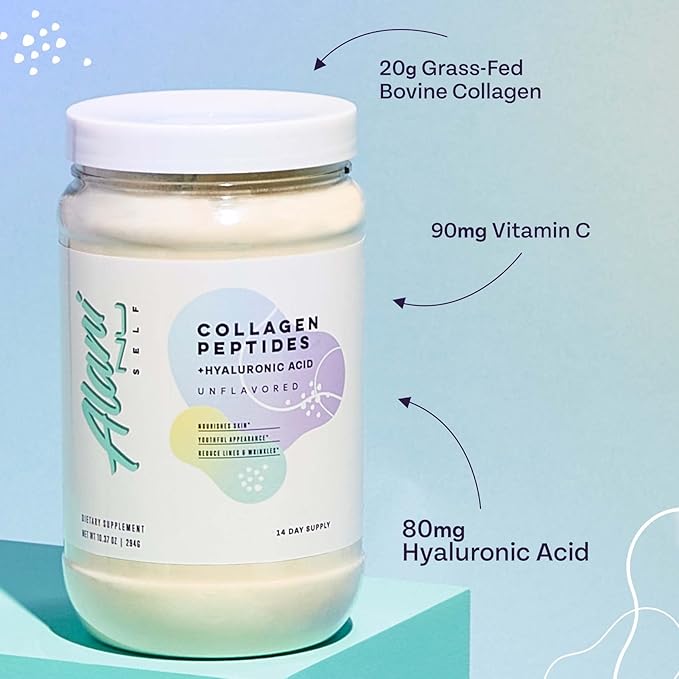Alani Nu Collagen Peptides Powder UNFLAVORED | 18g Protein | Supports Bone Skin and Nail Health | Collagen for Women | 80mg of Hyaluronic Acid | Gluten Free | Sugar Free | 14 Servings