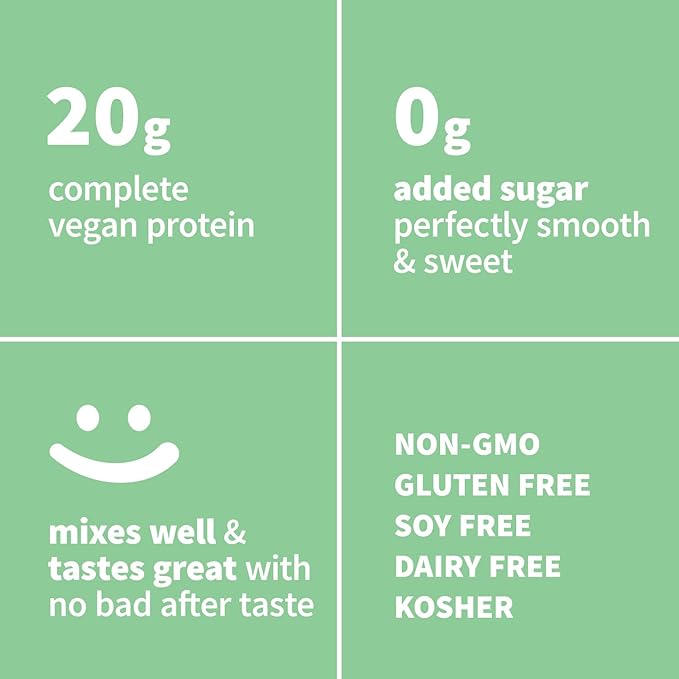 Sprout Living Organic Pea Protein Powder Vanilla Flavor 20 Grams of Plant Based Organic Protein Powder Without Sweeteners Non Dairy Non-GMO Dairy Free Vegan Gluten Free (1 Pound 15 Servings)