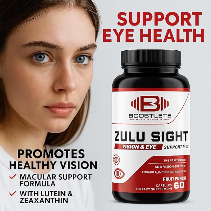 Zulu Sight – Vision &amp Eye Support Supplement with Lutein Zeaxanthin Bilberry &amp Greens Blend – 60 Capsules